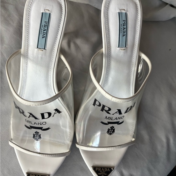 Prada White Mules with Elegant Design - Picture 2 of 6